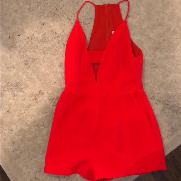 Sugarlips neon Orange/bright red romper - Picture 2 of 4